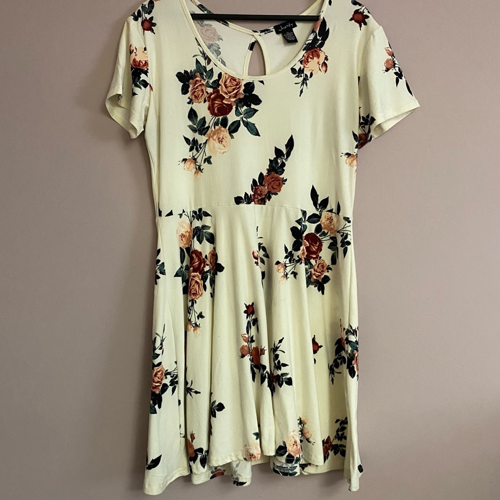 Ivory floral skater dress